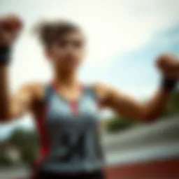 Empowered athlete showcasing strength and determination