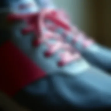 Close-up of high-quality material of sporty chic shoes