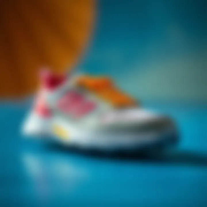 Fashion-forward sporty shoes on a vibrant background