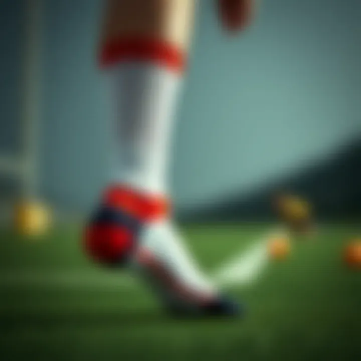 Dynamic sports socks in action during a workout.