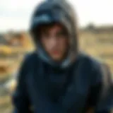 Stylish windbreaker in an outdoor setting