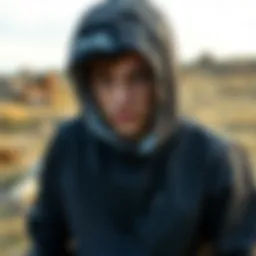 Stylish windbreaker in an outdoor setting