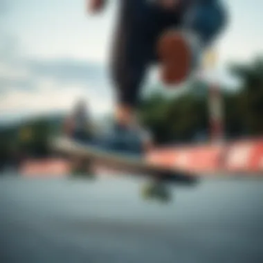 A skateboarder wearing Vans shoes performing a trick