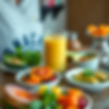 Colorful vegan breakfast spread