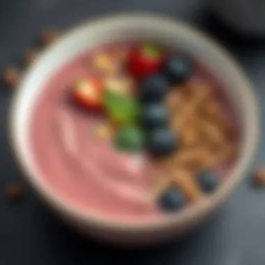 Nutritious smoothie bowl with toppings