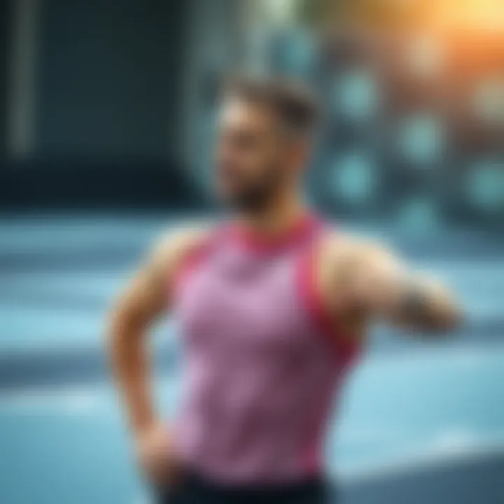 Athlete demonstrating warm-up techniques