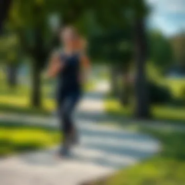A person jogging in a park, showcasing the benefits of running for weight loss.