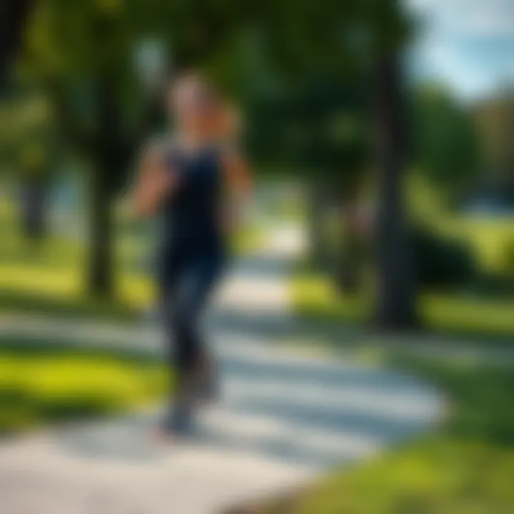 A person jogging in a park, showcasing the benefits of running for weight loss.
